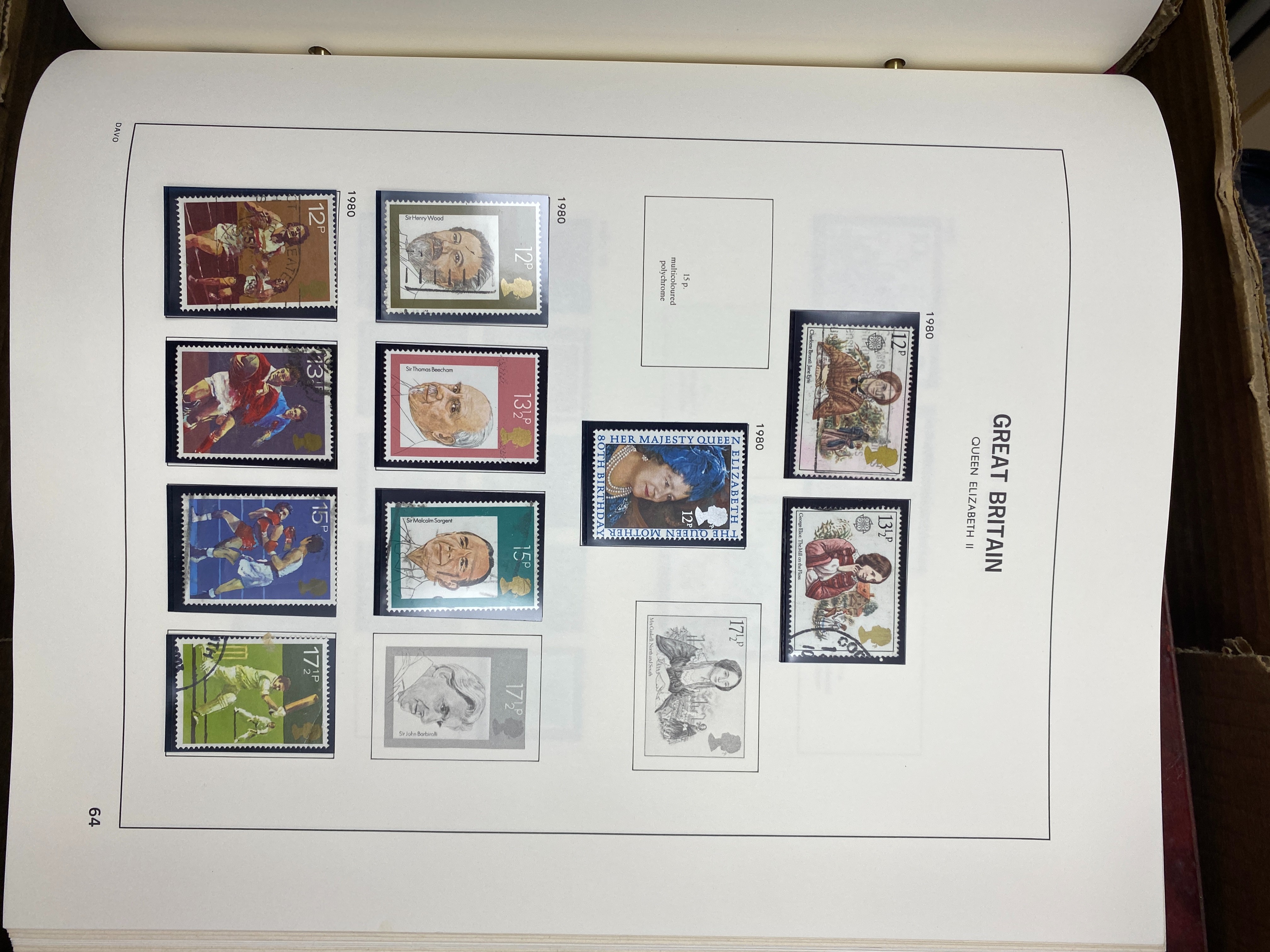 A stamp collection in albums with Great Britain including Decimal Mint, British Commonwealth, Hong Kong, India and Malaya